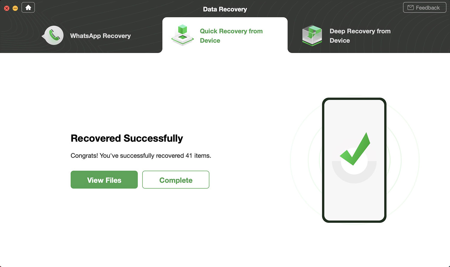 transferencia de droidkit exitosa
