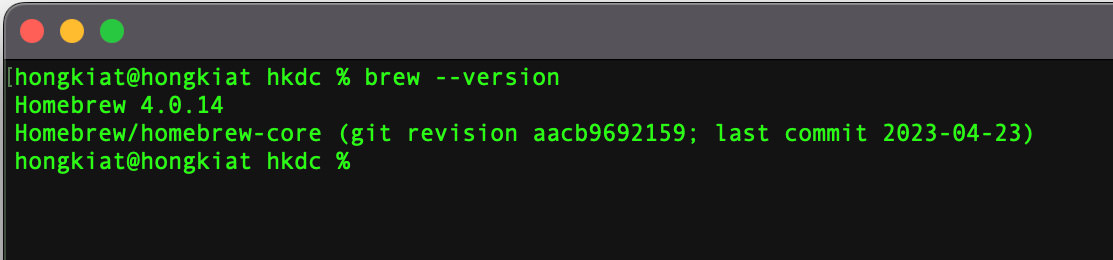 comprobar la versión homebrew